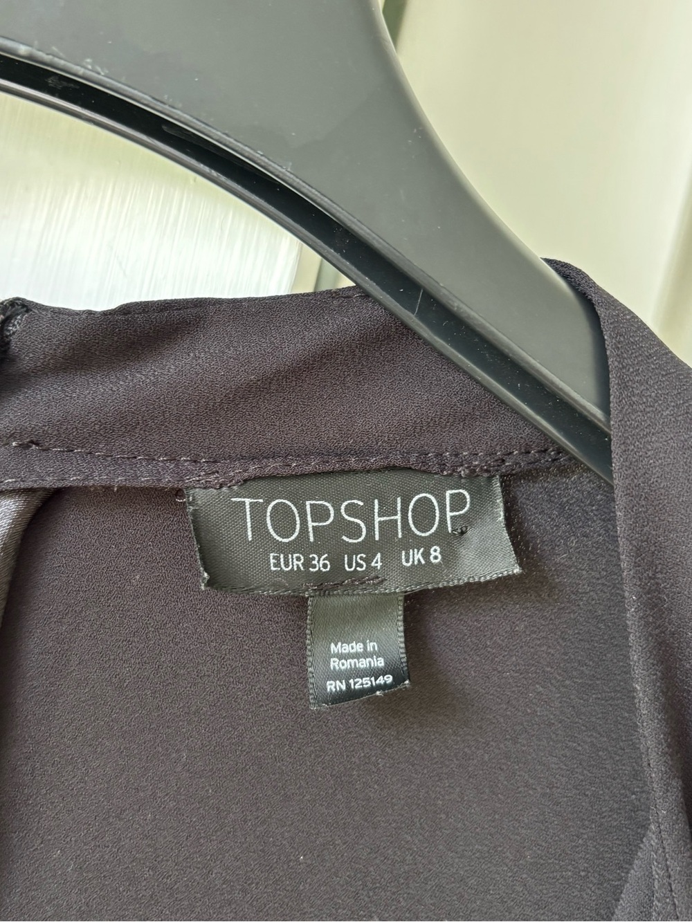 Topshop Black 3/4 Sleeve Romper Size 4 - Picture 2 of 3